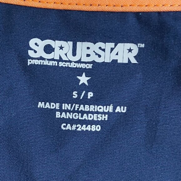 Scrubstar Women's Polyester/Cotton Blend Navy Blue Scrub Top - Size Small - Picture 7 of 8